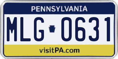 PA license plate MLG0631