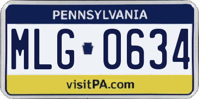 PA license plate MLG0634