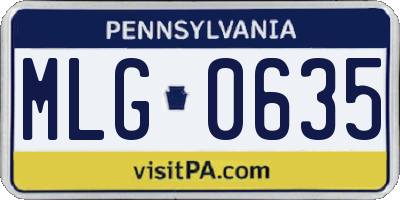 PA license plate MLG0635