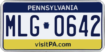 PA license plate MLG0642