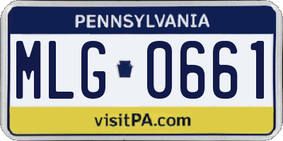 PA license plate MLG0661