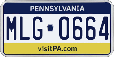 PA license plate MLG0664