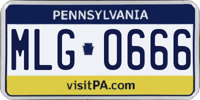 PA license plate MLG0666