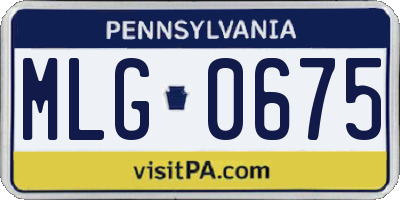 PA license plate MLG0675