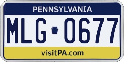 PA license plate MLG0677
