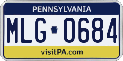 PA license plate MLG0684