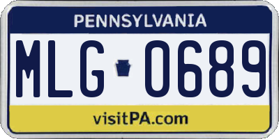 PA license plate MLG0689