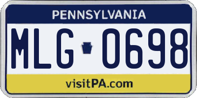 PA license plate MLG0698