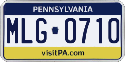 PA license plate MLG0710