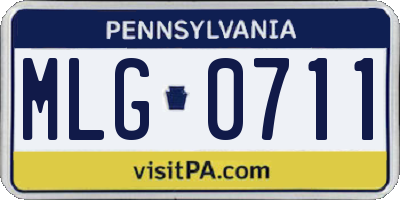 PA license plate MLG0711