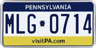 PA license plate MLG0714