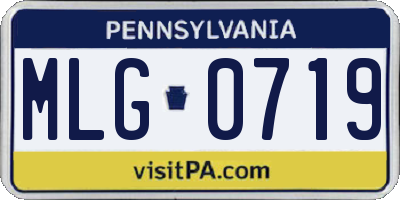 PA license plate MLG0719