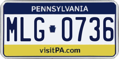 PA license plate MLG0736