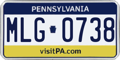 PA license plate MLG0738
