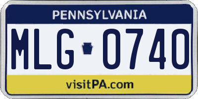 PA license plate MLG0740