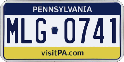 PA license plate MLG0741