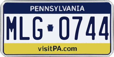 PA license plate MLG0744