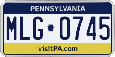 PA license plate MLG0745