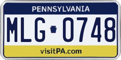 PA license plate MLG0748