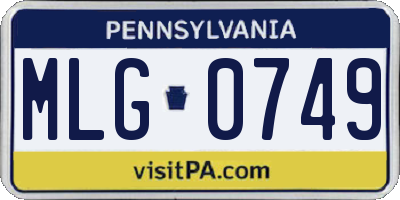 PA license plate MLG0749