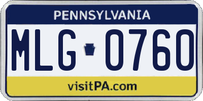 PA license plate MLG0760