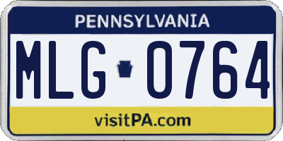PA license plate MLG0764