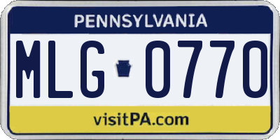 PA license plate MLG0770