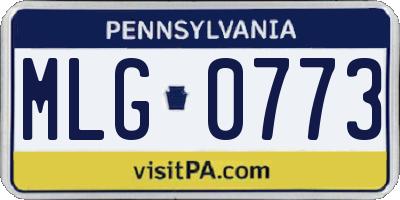 PA license plate MLG0773