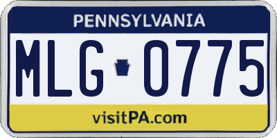 PA license plate MLG0775