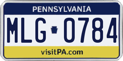 PA license plate MLG0784