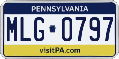 PA license plate MLG0797