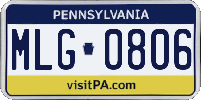 PA license plate MLG0806