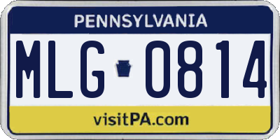 PA license plate MLG0814