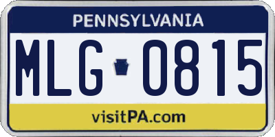 PA license plate MLG0815