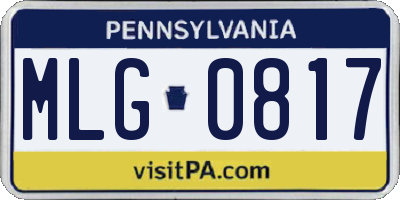 PA license plate MLG0817