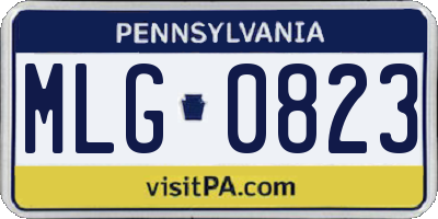 PA license plate MLG0823