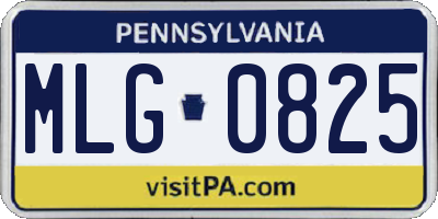 PA license plate MLG0825