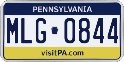 PA license plate MLG0844