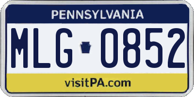 PA license plate MLG0852