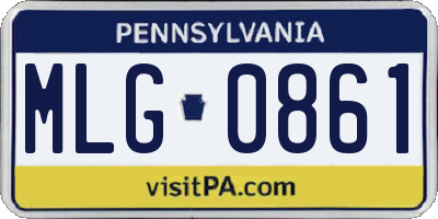 PA license plate MLG0861