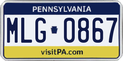 PA license plate MLG0867