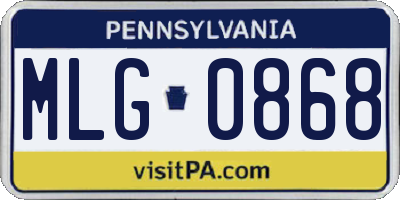 PA license plate MLG0868