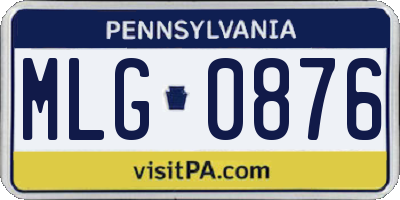 PA license plate MLG0876