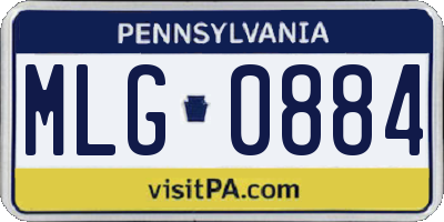 PA license plate MLG0884