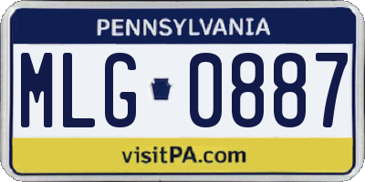 PA license plate MLG0887