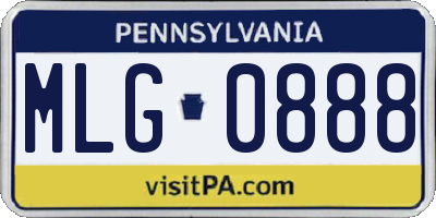 PA license plate MLG0888