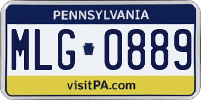 PA license plate MLG0889