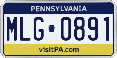 PA license plate MLG0891