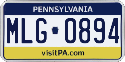 PA license plate MLG0894