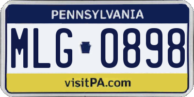 PA license plate MLG0898